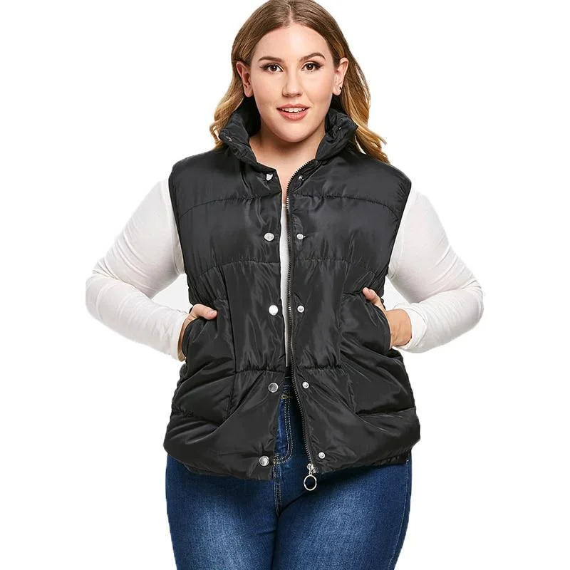 ANALUKE Pockets Zipper Fly Quilted Trench Coat Relaxed Women's 
