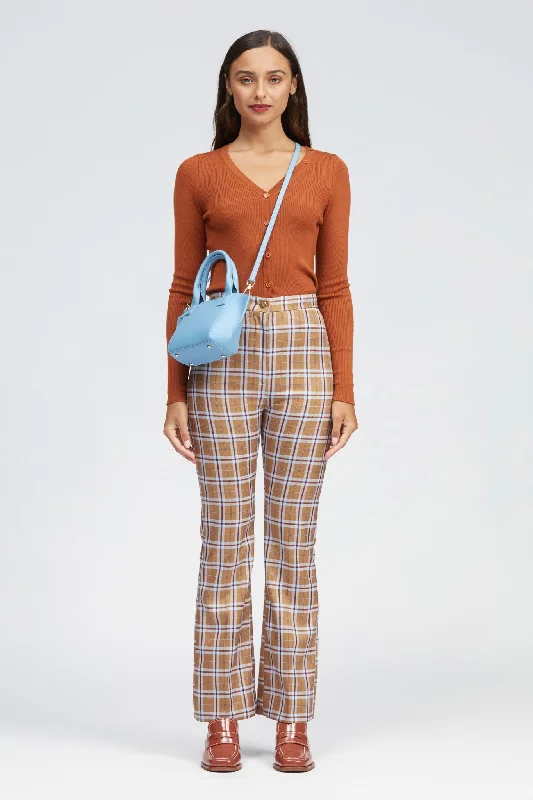 Traf Pant Camel/Blue Check purpose