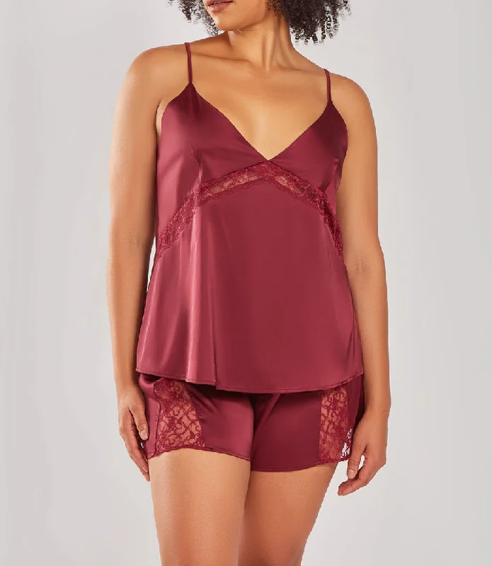 ICollection Lingerie Layla Wine Plus Size Cami & Shorts PJ Set 78317X Stylish Women's Neon ICollection Lingerie Layla Wine Plus Size Cami & Shorts PJ Set 78317X Stylish Women's Neon