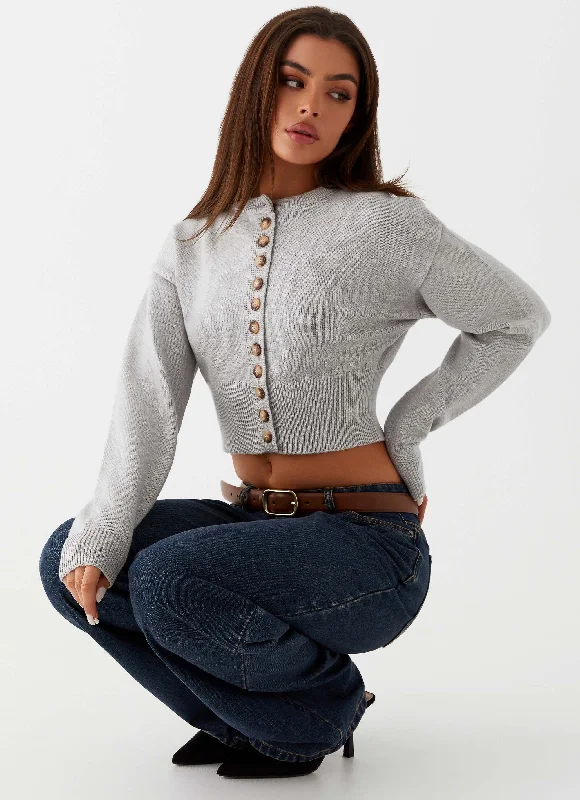 Its Happening Knit Cardigan - Grey Practical Women's Multi - 