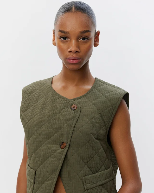 OLGASW VEST - Dark green Trendy Women's 