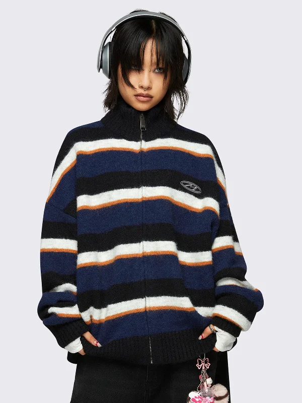 Jane Striped Cardigan Practical Women's Multi - 