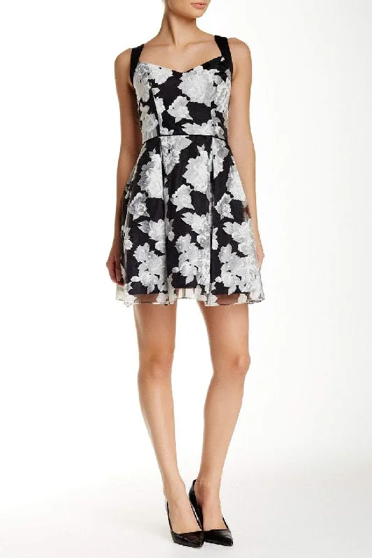 Aidan Mattox - Floral V-Neck Dress 151A99140 Preppy Women's College