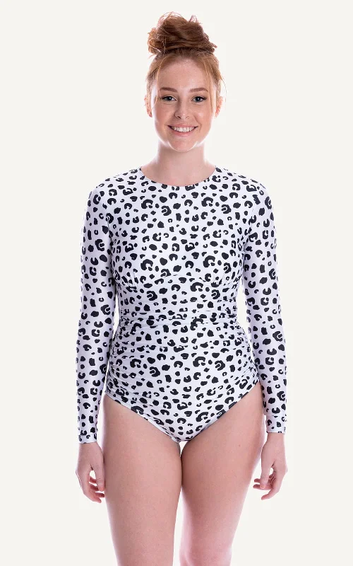Grace  Long Sleeve One Piece Swimsuit | Leopard Youthful Women's Pop
