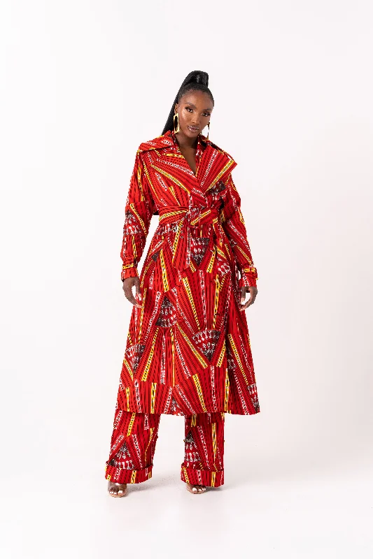 AFE African Print Trench Jacket garde