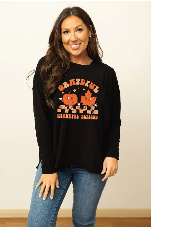"Grateful, Thankful and Blessed" on Black Sweatshirt Confident Women's Power