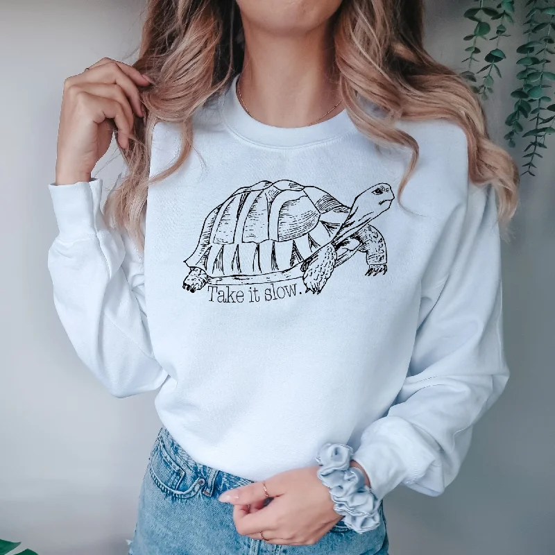 Take It Slow Funny Turtle Shirt Gildan Crewneck or Hoodie Sweatshirt *UNISEX FIT*