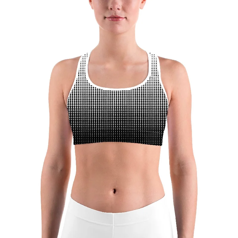 B&W Halftone Sports bra Casual Women's Japanese 