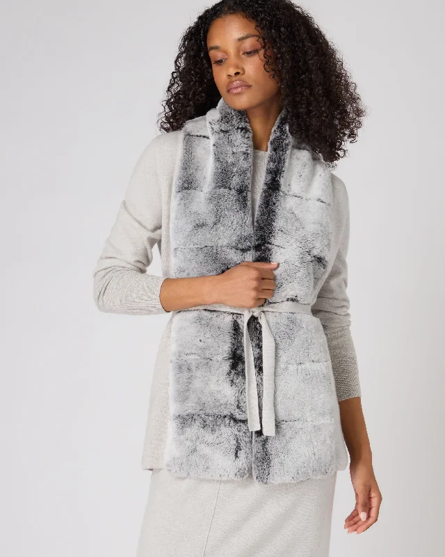 Women's Lola Fur Placket Cashmere Gilet Pebble Grey Sporty Women's Athleisure 