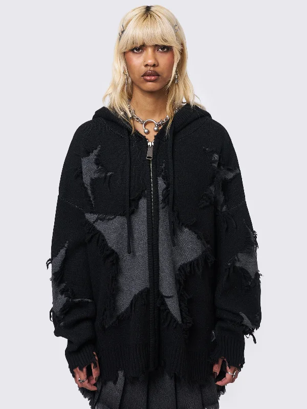 Starshatter Knitted Zip Up Hoodie Refined Women's Classic 