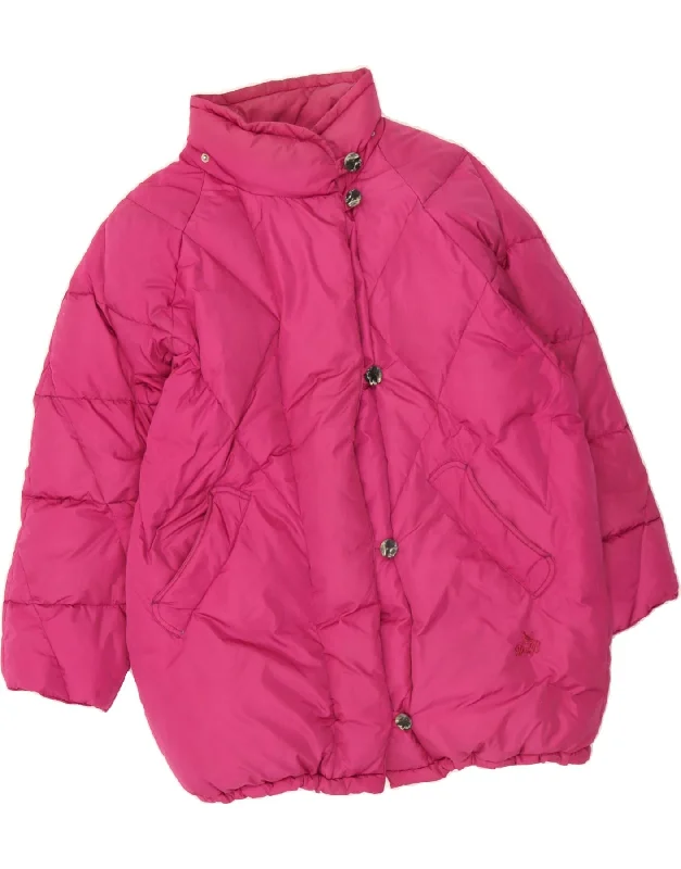 VINTAGE Womens Padded Coat IT 46 Large Pink Polyamide