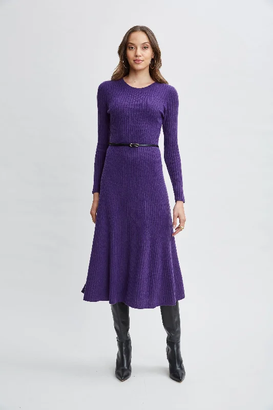 Cashmere Long Sleeve Belted Dress Artistic Women's Avant - 