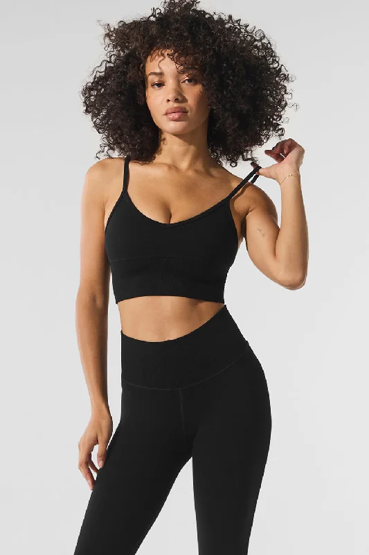 Seamless Winter Warm Plush Delight Bra - Black Practical Women's Multi - 