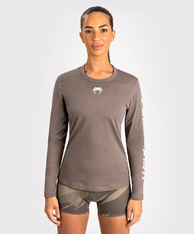 UFC Adrenaline by Venum Fight Week Women’s Long Sleeve Cotton T-Shirt- Bronze Relaxed Women's Beachy