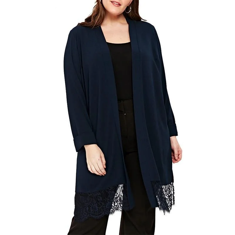 ANALUKE Winter Jacket Lace Patchwork Trench Coat Bold Women's Statement