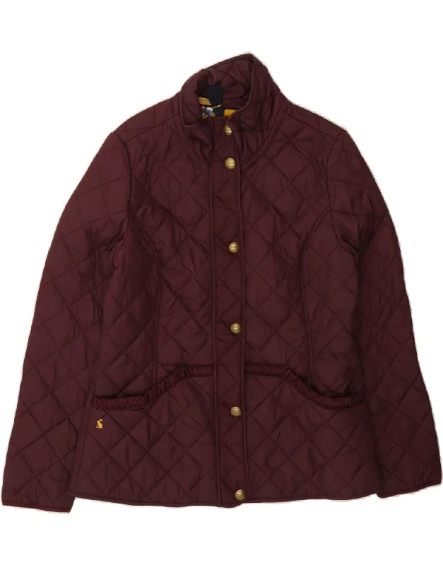 JOULES Womens Quilted Jacket UK 16 Large Burgundy Polyester