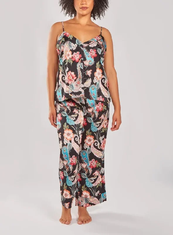 iCollection Sleepwear Taylor Black Multi Plus Size Cami & Pants PJ Set 78326X Sleek Women's Metallic iCollection Sleepwear Taylor Black Multi Plus Size Cami & Pants PJ Set 78326X Sleek Women's Metallic