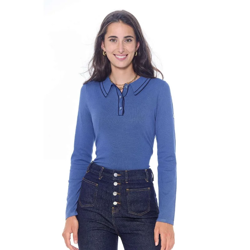 Harcour Polo Popi Femme Steel Blue British Gentlewoman Style