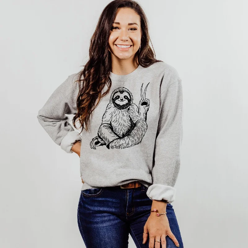 Sloth Peace Sign Sweatshirt Men and Women *UNISEX FIT* Tough Women's Military - inspired Sloth Peace Sign Sweatshirt Men and Women *UNISEX FIT* Tough Women's Military - inspired