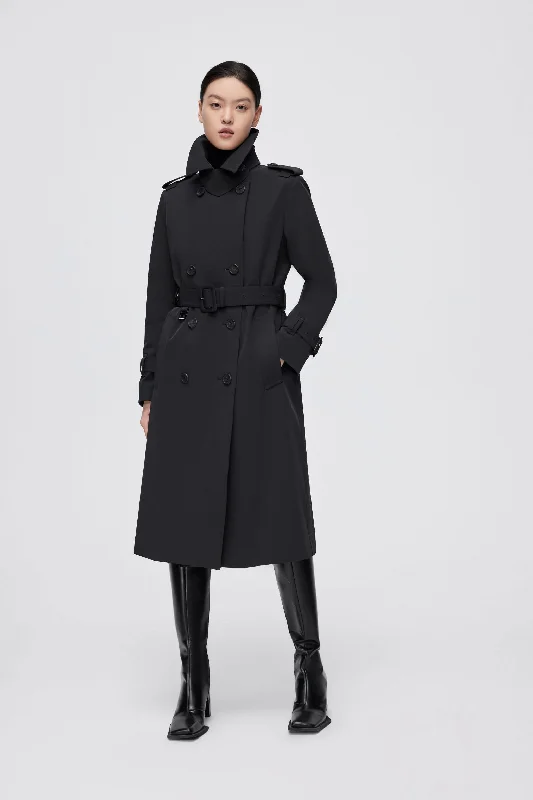 Premium Women's Goose Down Full Length Trench Elegant Women's Formal 