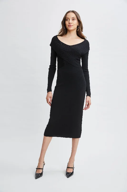 Off Shoulder Wool Sweater Dress Relaxed Women's Beachy