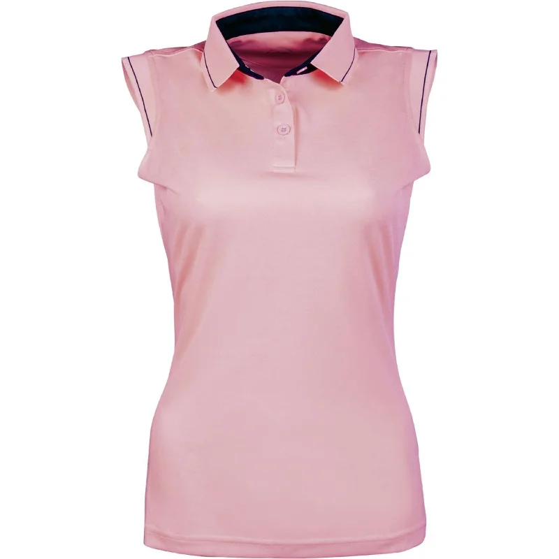 HKM Polo Classico Sans Manche Corail Néon Elegant Women's Formal 