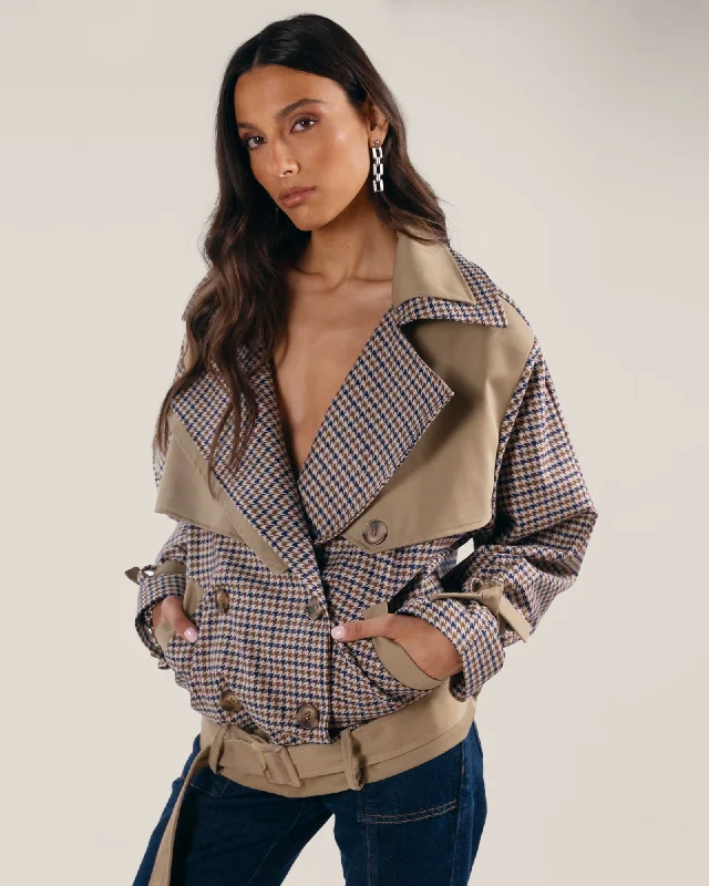 The Molly Trench Coat Classic Women's Pin - striped