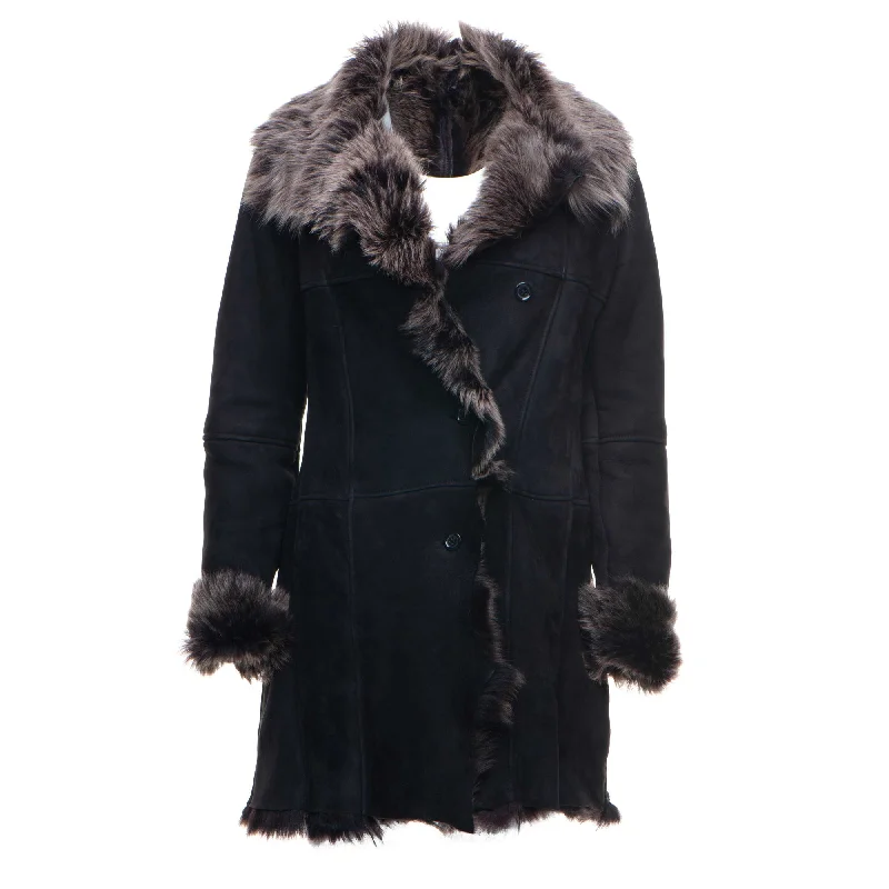 Stefanias's Toscana Shearling Sheepskin Coat Monochromatic All - in - one