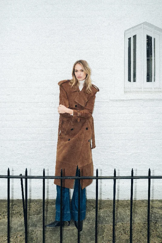 Sloane Suede Trench Brown Artistic Women's Avant - 