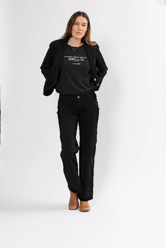 Ross Stretch Blazer Jacket - Black Tough Women's Military - inspired