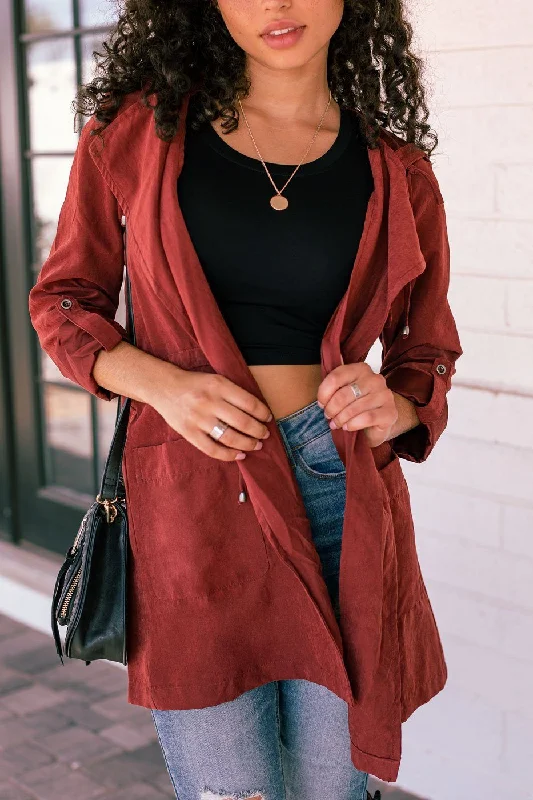 Della Burgundy Lightweight Jacket Sustainable Organic