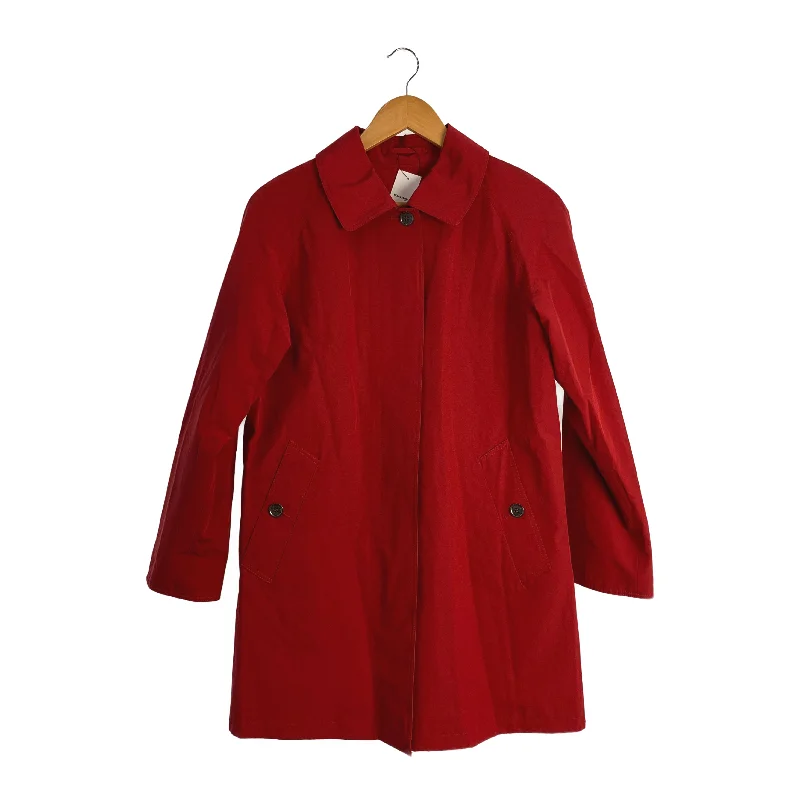 BURBERRY LONDON/BalCollar Coat/9/Cotton/FD265-877-18/Red Minimalist Women's Casual
