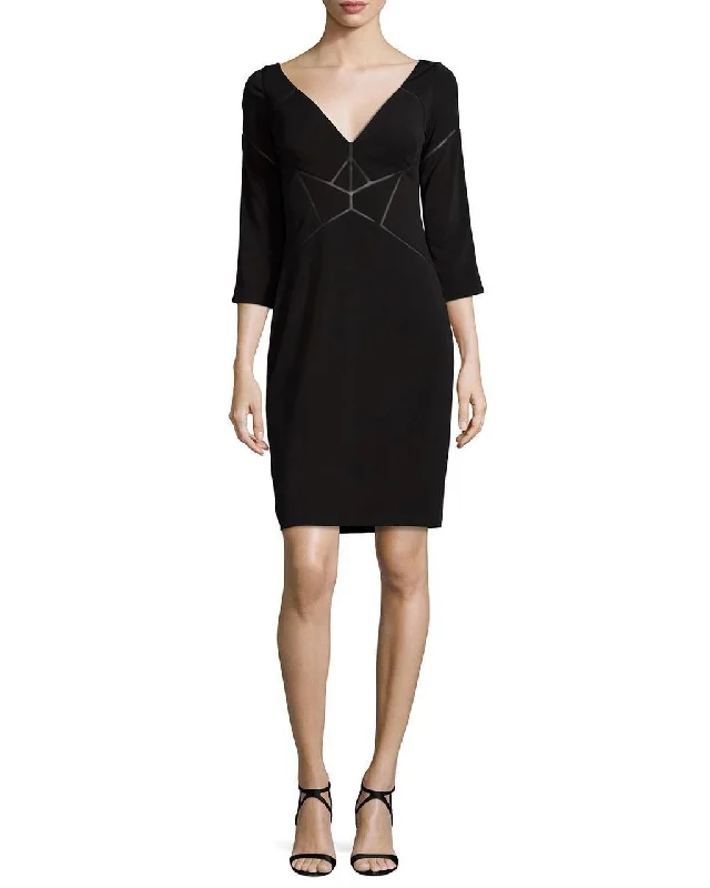 Aidan Mattox - V-Neckline Jersey Cocktail Dress MD1E200249 Sophisticated Women's Tailored Aidan Mattox - V-Neckline Jersey Cocktail Dress MD1E200249 Sophisticated Women's Tailored