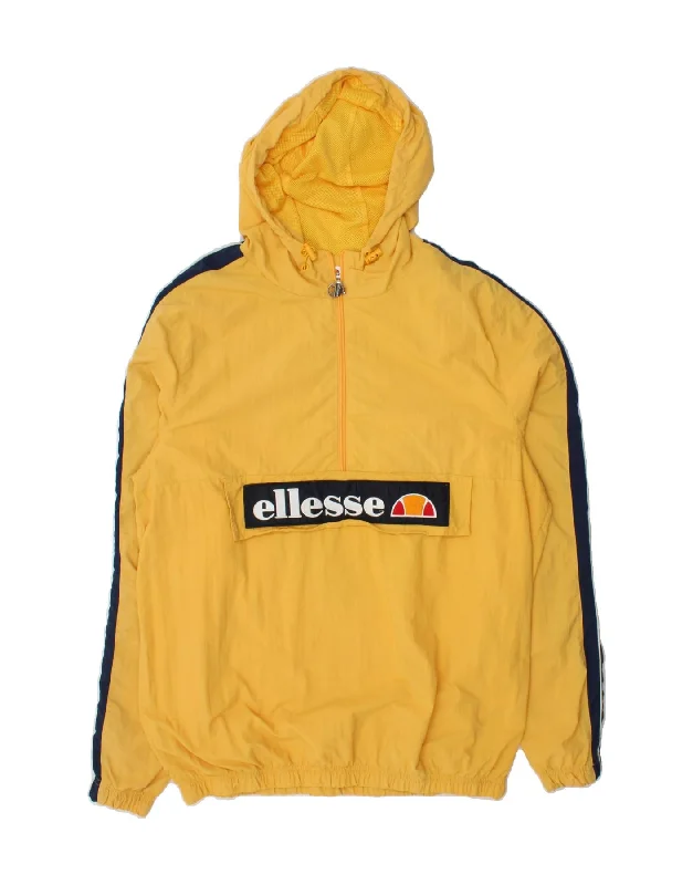 ELLESSE Womens Graphic Hooded Anorak Jacket UK 10 Small Yellow Colourblock