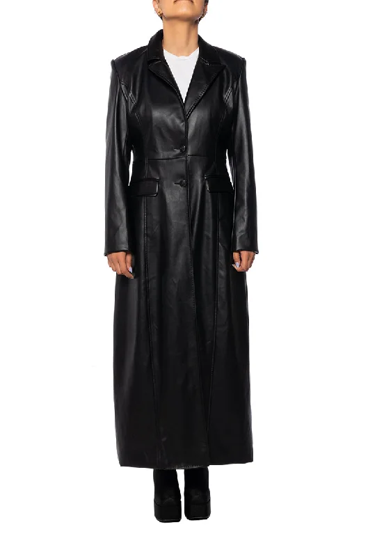 BEYOND-TRENCH BLACK BLAZER COAT Edgy Women's Punk