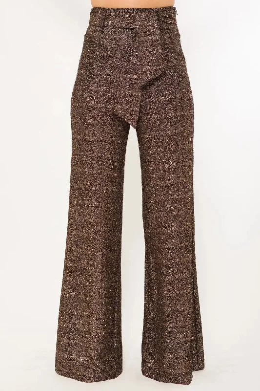 Shiny Paillette Pants Athletic Women's High - 