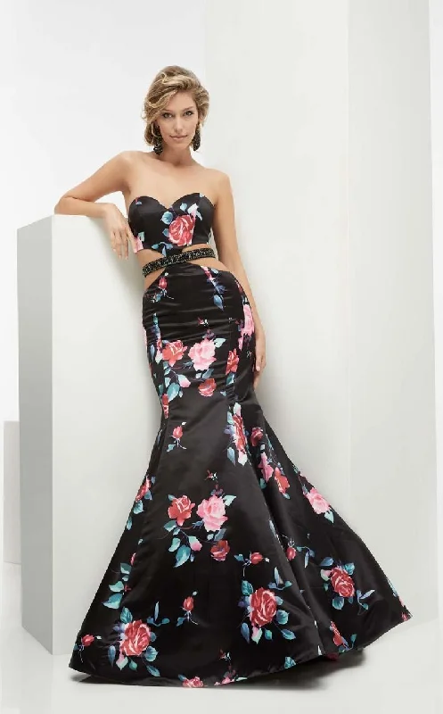 Jasz Couture - Floral Strapless Mermaid Gown  5917 Stylish Women's Neon