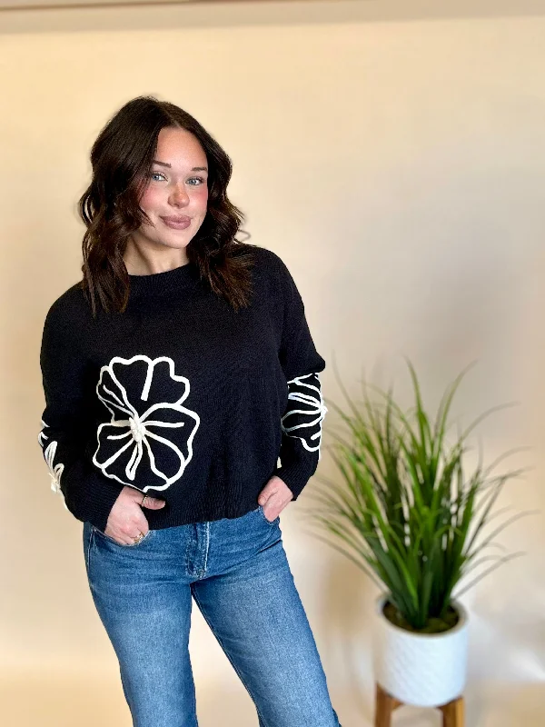 Black Flower Sweater Business