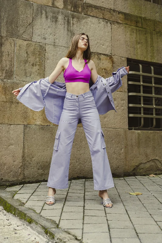 Mauve straight fit Pant garde