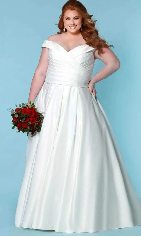 Sydney's Closet Bridal - SC5257 Off Shoulder Satin Bridal Gown Refined Women's Hand - crafted Sydney's Closet Bridal - SC5257 Off Shoulder Satin Bridal Gown Refined Women's Hand - crafted
