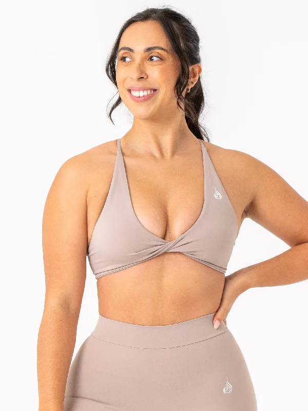 NKD Twist Sports Bra - Taupe Adventure