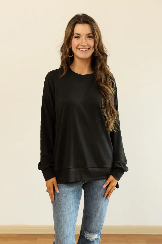 Black Micro fleece Crewneck Australian Beach