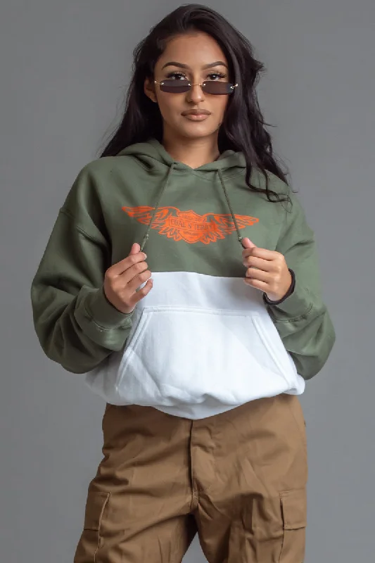 大麻 N 白色拼布天使俱乐部连帽衫 Stylish Women's Tropical 