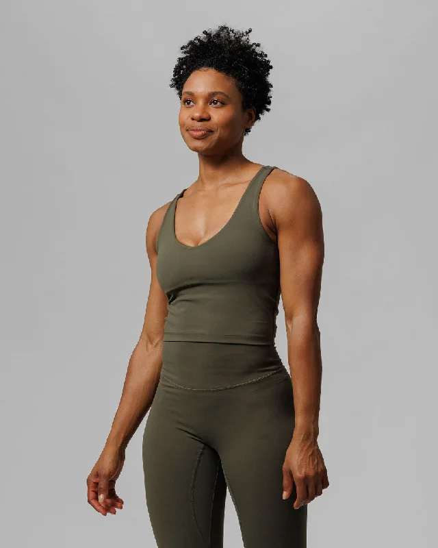 Longline Sports Bra - Dark Pine