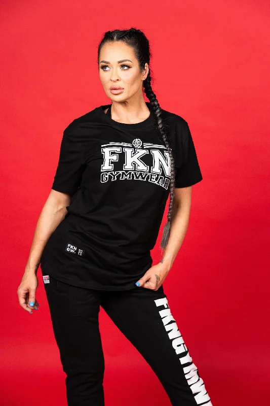 Varsity | Women's Gym T-Shirt | Black Dynamic Women's Moto