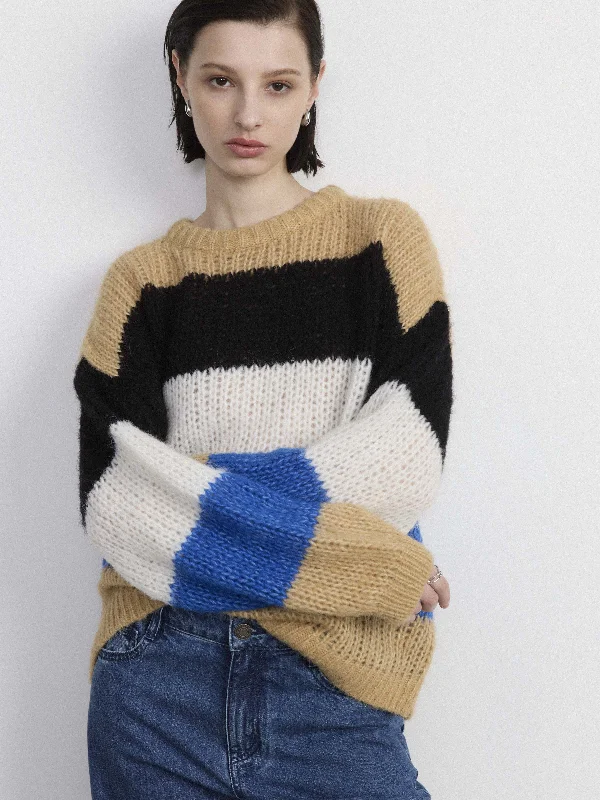 The Two-Tone Fuzzy Sweater in Nautical Blue Refined Women's Velvet