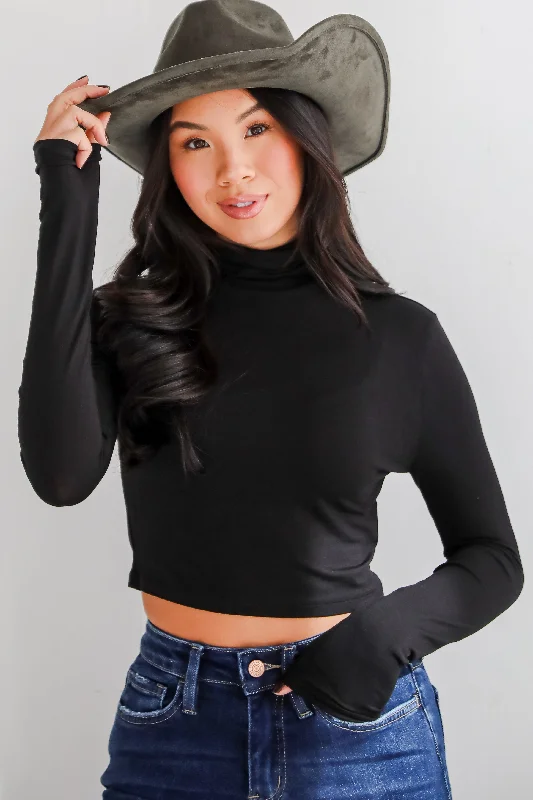 Aurora Mock Neck Crop Top - DU DEAL British Gentlewoman Style