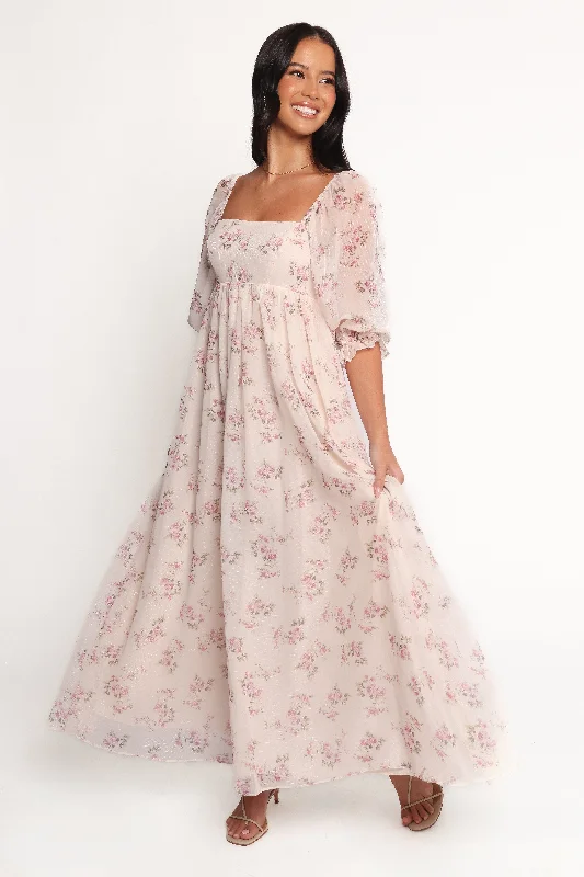 Sonnet Maxi Dress - Pink Floral Business