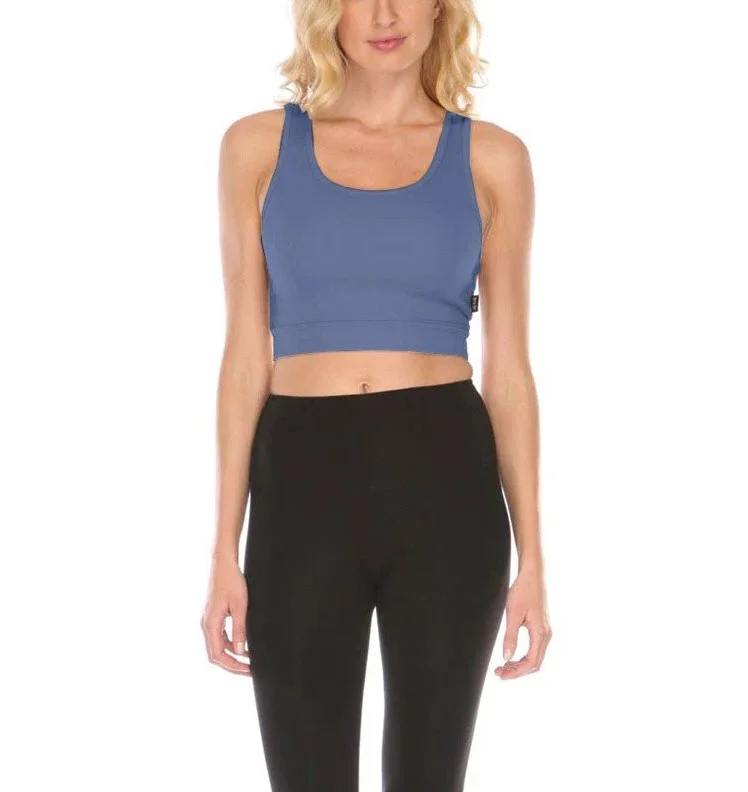 PJ Harlow Bra:30 Sporty Racer Light Blue Wireless Bralette Bra Feminine Women's Style 