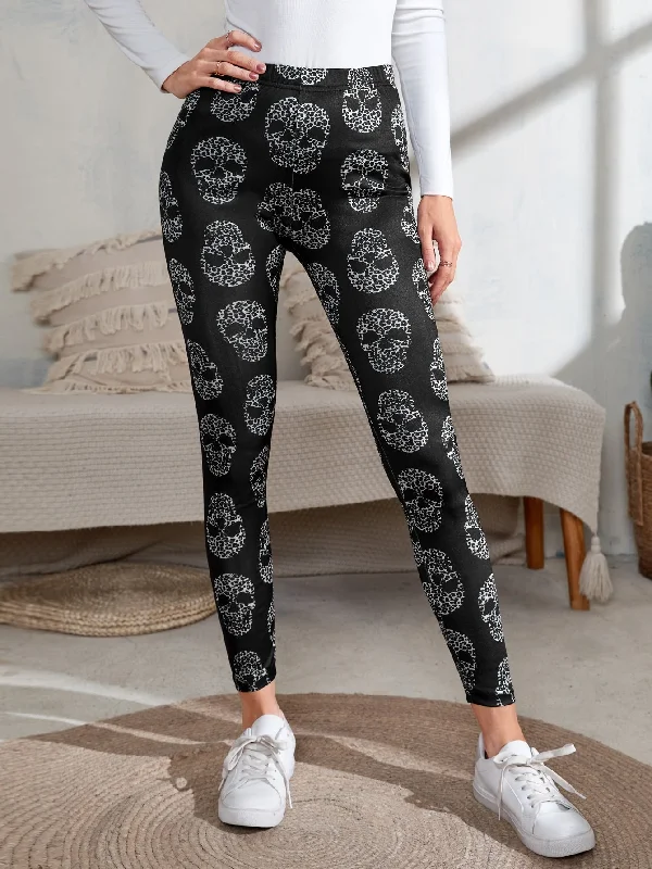 Casual Halloween Cropped Women Leggings